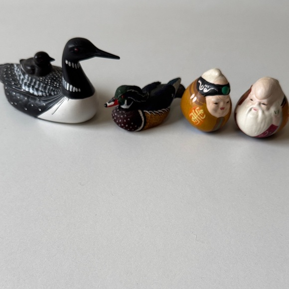 Other - Bundle of four Hand-Painted Ceramic Bird & Figural Collectibles